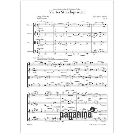 Schlee, T. D.: Viertes Streichquartett Op. 86 â Partitur - Image 2