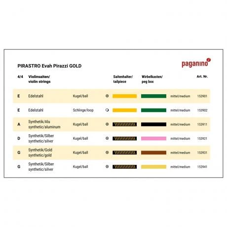 EVAH PIRAZZI GOLD Violin String A By Pirastro - Image 2