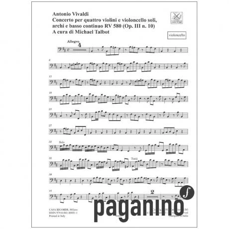 Vivaldi, A.: Concerto X Op. 3/10 RV 580 PV 148 H-Moll – Stimmen - Image 2