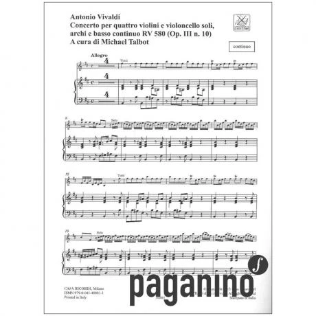 Vivaldi, A.: Concerto X Op. 3/10 RV 580 PV 148 H-Moll – Stimmen - Image 3
