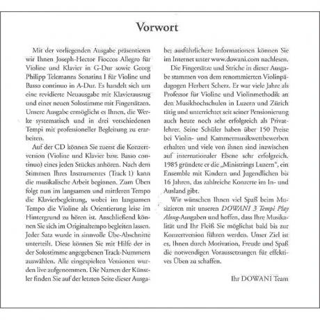 Fiocco, J. H.: Allegro G-Dur / Telemann, G. Ph.: Violinsonatina A-Dur (+CD) - Image 4