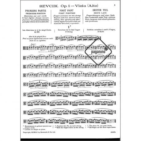 Sevcik, O.: Schule Der Technik Für Viola Op. 1 Heft 1 - Image 3