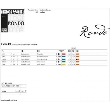 RONDO Violin String SET By Thomastik-Infeld - Image 3